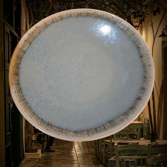 Pier 1 Set Of 4 Hand-Painted 8.5" Stoneware Plates Green With Brown Edges - Picture 6 of 7